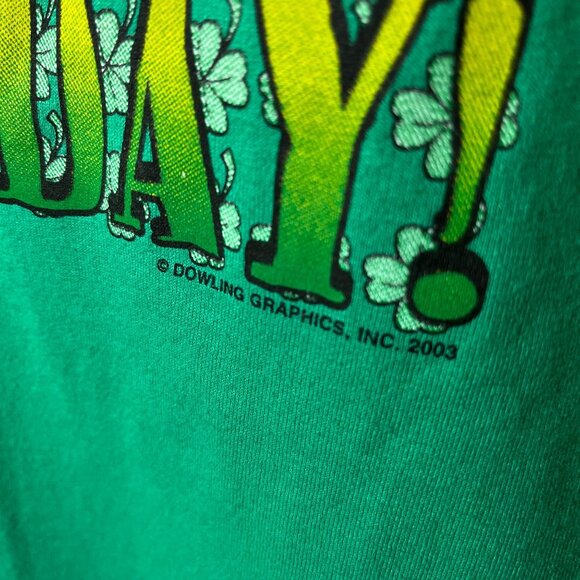 2003 Vintage Y2K Have An Irish Day T Shirt Green Medium M Graphic Tee 50/50 - Picture 12 of 12